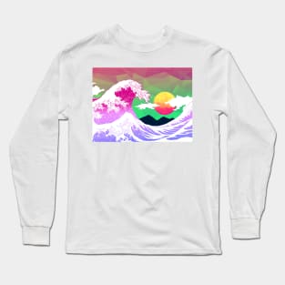 Great wave, Art, Japanese, Digital, Ocean, Asia Long Sleeve T-Shirt